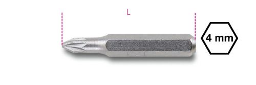Beta 1256PZ 4 mm betét Pozidriv® - Supradriv® illesztésű csavarokhoz