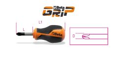 Beta 1262N  Phillips®-csavarhúzó, extra rövid penge