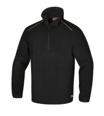   Beta 7636N Mikropolár pulóver rövid cipzárral, 180 g/m2fekete, fényvisszaverő részekkel