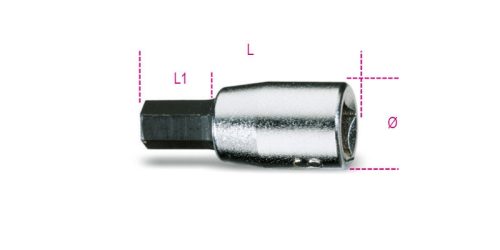 Beta 900ME 1/4"-os imbusz-dugókulcs, krómozott, barnított hegy
