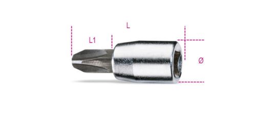 Beta 900PH 1/4"-os Csavarhúzó-dugókulcs Phillips®-csavarokhoz, krómozott, barnított hegy