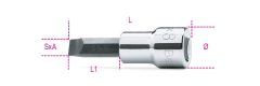   Beta 910LP 3/8"-os Csavarhúzó-dugókulcs hasítottfejű csavarokhoz, krómozott, barnított fej