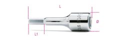 Beta 910ME 3/8”-os imbusz-dugókulcs, krómozott