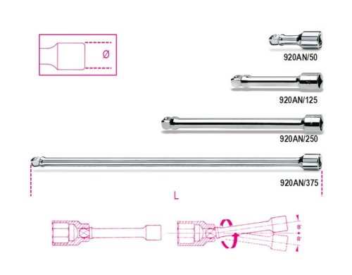 Beta 920AN 1/2”-os gömbvégű toldó