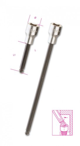 Beta 920BP 1/2"-os Hatlapú gömbfejű imbusz-dugókulcs 
