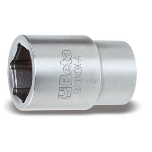 Beta 920INOX-A ​Szögletes csatlakozású, 1/2"-es negatív tájoló kulcs, hatlapú bemenettel, rozsdamentes acélból