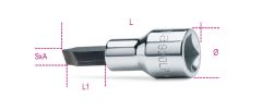  Beta 920LP 1/2"-os Csavarhúzó-dugókulcs hasítottfejű csavarokhoz, krómozott, barnított fej