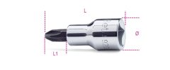   Beta 920PH 1/2"-os Csavarhúzó-dugókulcs Phillips®-csavarokhoz, krómozott, barnított fej