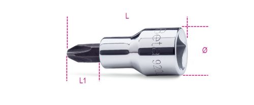 Beta 920PH 1/2"-os Csavarhúzó-dugókulcs Phillips®-csavarokhoz, krómozott, barnított fej
