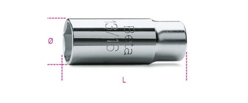 Beta 956C 1/2”-os gyertya-dugókulcs, krómozott, hatlapú
