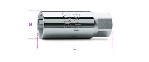 Beta 956E 3/8”-os gyertya-dugókulcs, krómozott, hatlapú