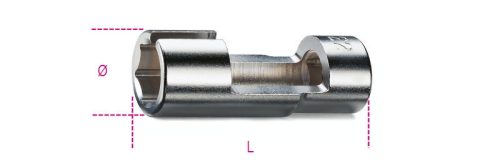 Beta 960SL 1/2”-os lambda-szonda dugókulcs, krómozott, nyitott hatlapú fej