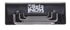  Beta 96BPINOX/B6 6 darabos hatlapfejű hajlított belső kulcs gömbös szélekkel, rozsdamentes acélból, tasakban