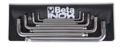   Beta 96BPINOX/B9 6 darabos hatlapfejű hajlított belső kulcs rozsdamentes acélból, tasakban