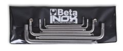   Beta 96BPINOX-AS/B8 7 darabos hatlapfejű hajlított belső kulcs gömbös szélekkel, rozsdamentes acélból, tasakban
