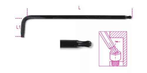 Beta 97BTXL 25 Hajlított bitkulcs egyik vége gömbölyű, hosszú kivitel Torx® csavarokhoz