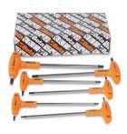   Beta 97TTX/S6 T-szárú Torx®-imbuszkulcs,  műanyag markolattal, krómozott,  fekete hegyek