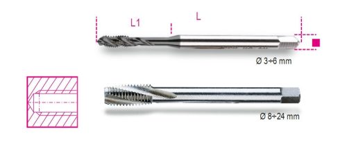 Beta 428FC 22 Csavart hornyú gépi menetfúró, HSS