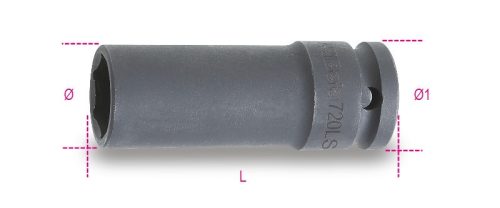 Beta 720LS 13 Gépi dugókulcs csavarbehajtóhoz hosszú, keskeny kivitel foszfátozott