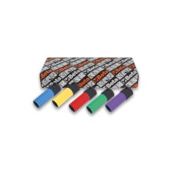   Beta 720LC/S5 5 darabos gépi dugókulcs sorozat kerékanyákhoz színes polimer betétekkel