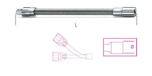 Beta 900FL 150 flexibilis toldó, krómozott 1/4"-os