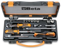   Beta 900AS/C10 10 hatlapú dugókulcs és 7 tartozék fémdobozban