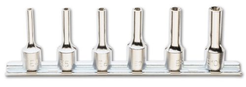 Beta 910FTX-L/SB6 6 részes hosszú dugókulcs szerszám készlet Torx®-csavarokhoz (910FTX/L cikk) tartón