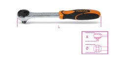   Beta 910/55Q 3/8”-os irányváltós racsni, 48 fogú, krómozott