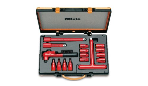 Beta 910MQ/C16 3/8"-OS KÉSZLET, 8 TIZENKÉTSZÖGŰ DUGÓKULCS, 4 HATSZÖGŰ DUGÓKULCS ÉS 4 TARTOZÉKKAL, SZIGETELT