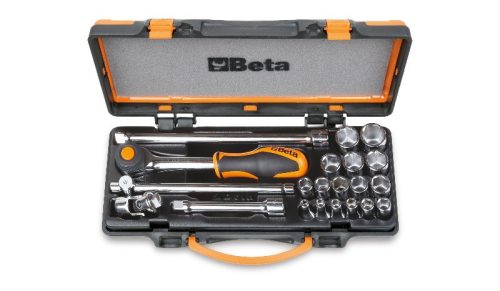 Beta 910A/C16HR 16 hatlapú dugókulcs és 5 tartozék szivacsbetétes fémdobozban