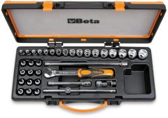   Beta 910A/C29 17 dugókulcs 12 csavarhúzó-dugókulcs és 5 tartozék fémdobozban 