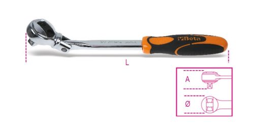 Beta 920/56A 1/2”-os csuklós irányváltós racsni, 72 fogú, krómozott
