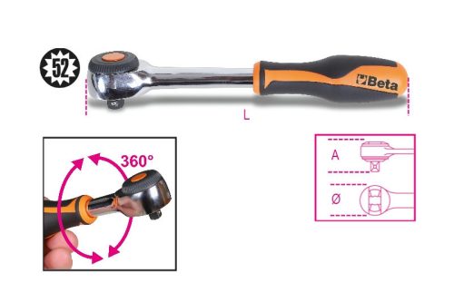 Beta 920/58 Irányváltós racsni 1/2” 52-fogú