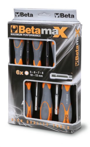 Beta 944BX/D6 6 részes dugókulcs-csavarhúzó szerszám készlet bi-materiál nyéllel 