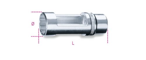 Beta 960S 22 1/2”-os nyitott porlasztócsúcs kiszedő dugókulcs, krómozott, tizenkétszögű