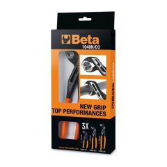   Beta 1048N/D3 Vízpumpafogó, csúszásmentes PVC bevonatú nyéllel 3 db-os készlet