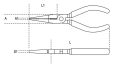 Beta 1166 Egyenes extra hosszú félkerekcsőrű fogó PVC-bevonattal