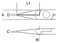 Beta 1175BM Elektronikai félkerekcsőrű fogó, rövid kivitel, polírozott bimateriális szár
