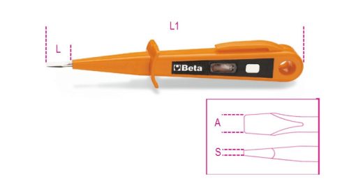 Beta 1253A Fáziskereső csavarhúzó - 125/250V, dupla szigeteléssel