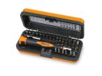   Beta 1256/C36-2 Bimateriál-műszerész csavarhúzó 36 cserélhető 4 mm-es bit-tel és mágneses hosszabbítóval