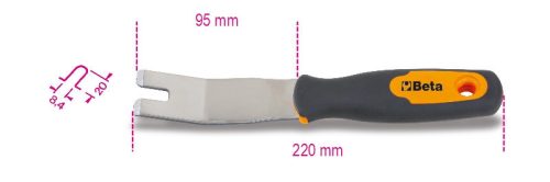 Beta 1479U/32 Kárpitpatent kiszedő szerszám, villa nemes acélból
