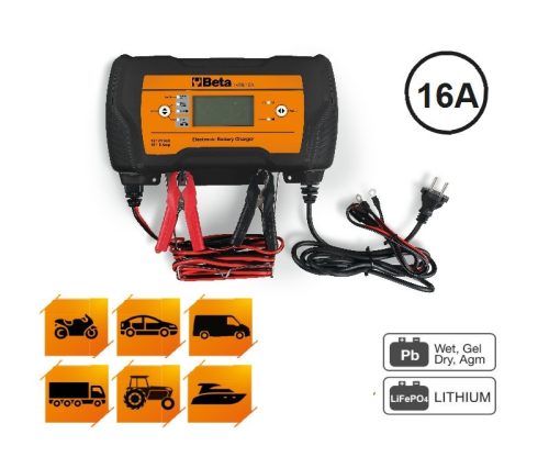 Beta 1498/16a többfunkciós elektronikus akkumulátortöltő, 12-24v