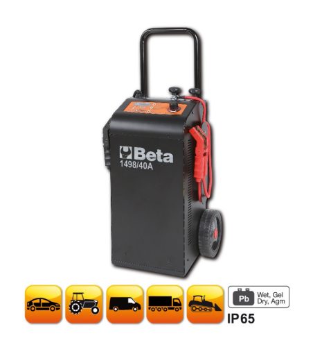 Beta 1498/40A 12-24 V kocsira szerelt többfunkciós akkumulátortöltő és gyorsindító