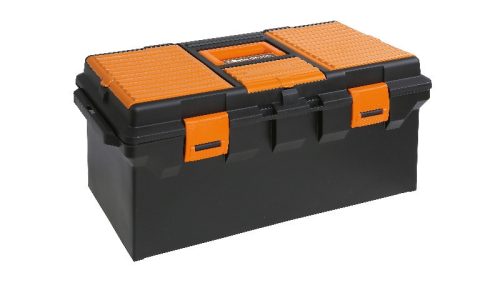 Beta CP15L Műanyag szerszámos láda, hosszú kivitel kivehető betéttel és tálcák kis tárgyak elhelyezésére, üres