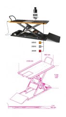   Beta 3050/O Elektro-hidraulikus motorkerékpár emelő, 600 kg, narancs színű