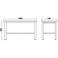 Beta C58BC-W1,6 Egyszerű fa munkalapos munkapad, 1,6 m széles