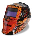   Beta 7042LCD LCD-hegesztő pajzs automatikus sötétedéssel az ívhegesztéshez MIG/MAG; TIG és plazmahegesztéshez. Áramellátás szolárcellákkal és Lithium-akkumulátorokkal, hosszú élettartamú LCD-filterekkel