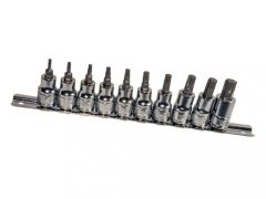   Genius torx (külső) bit készlet crowa foglalatban, 3/8", 10 darabos