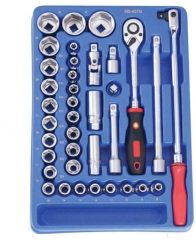   Genius crowafej készlet, E-torx és 6-lapos, metrikus, 1/2", 37 darabos