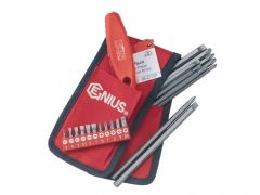   Genius bit készlet, lapos és csillagfejű egyenes 1/4" és 5/16", 21darabos